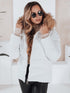 Damen Steppjacke mit Kapuze & Kunstfell